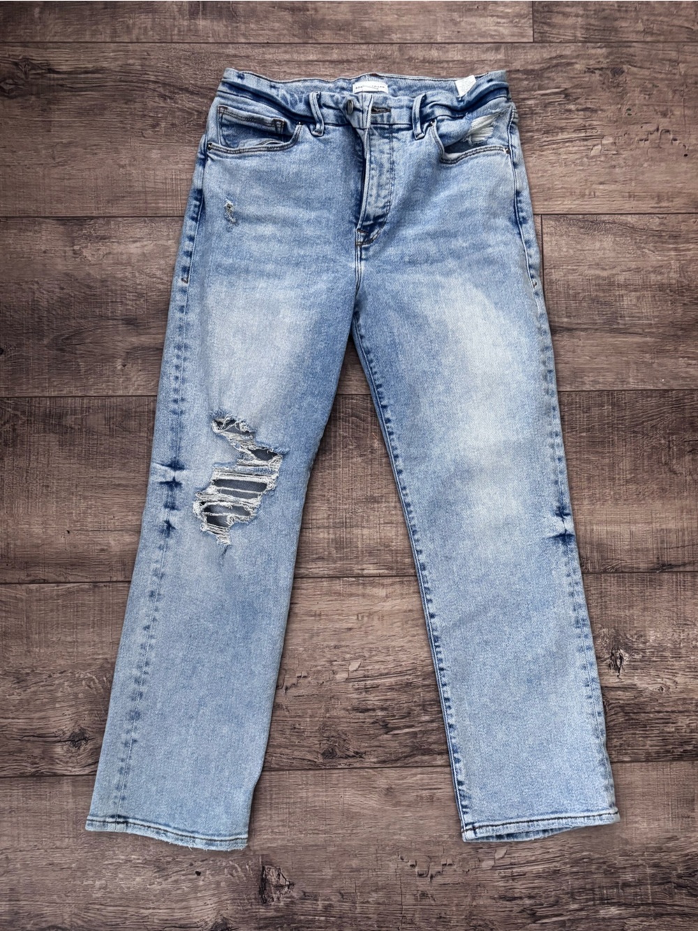 Good American Light Blue Distressed Skinny Jeans